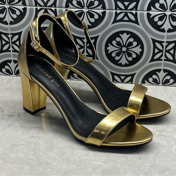 Madden Girl Women's Beella Heeled Sandal Gold 10 NEW - Picture 6 of 12